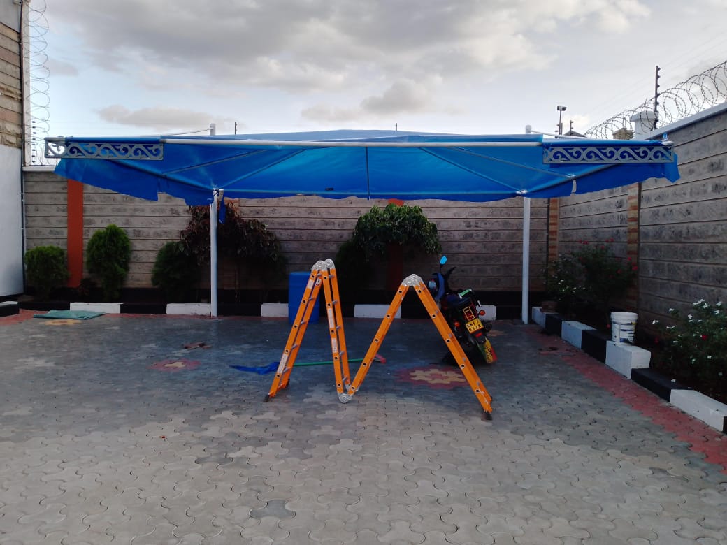 Outdoor shade sails installation project Kenya